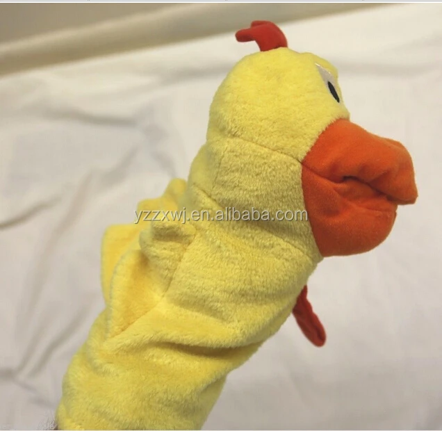 Бесплатный образец чучела животных ручная марионетка для продажи/плюшевая куриная кукла для детей кукла для рук животных