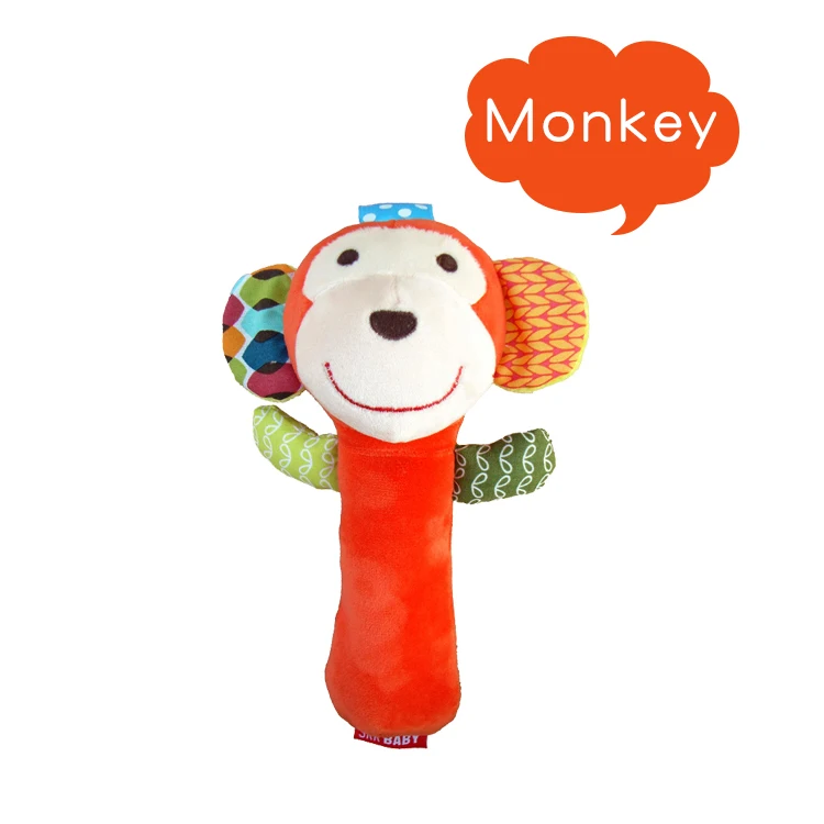 Мягкая погремушка SKKBaby в виде животного, детская игрушка, сжималка, вставка