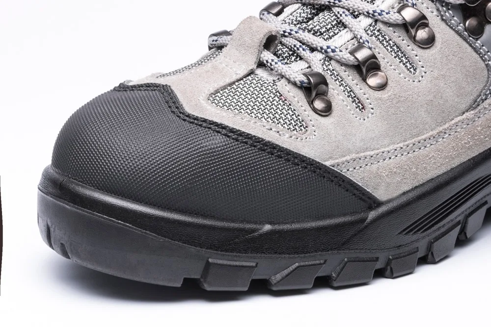 Дешевая оптовая продажа, обувь из микрофибры и кожи с резиновой подошвой, противоскользящая защитная обувь для вилочного погрузчика со стальным носком