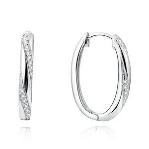 POLIVA 925 Sterling Silver Round Clip-On Earrings Vintage Style Gold Plated Rhodium Fashion Zircon Main Stone for Korean Ladies