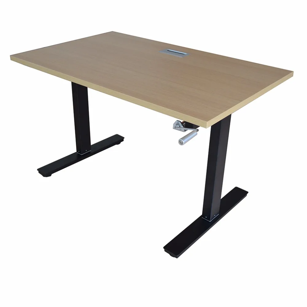 Height Adjustable Office Table Frame in 2 Legs with Manual Crank Height Adjustable Laptop Desk Frame