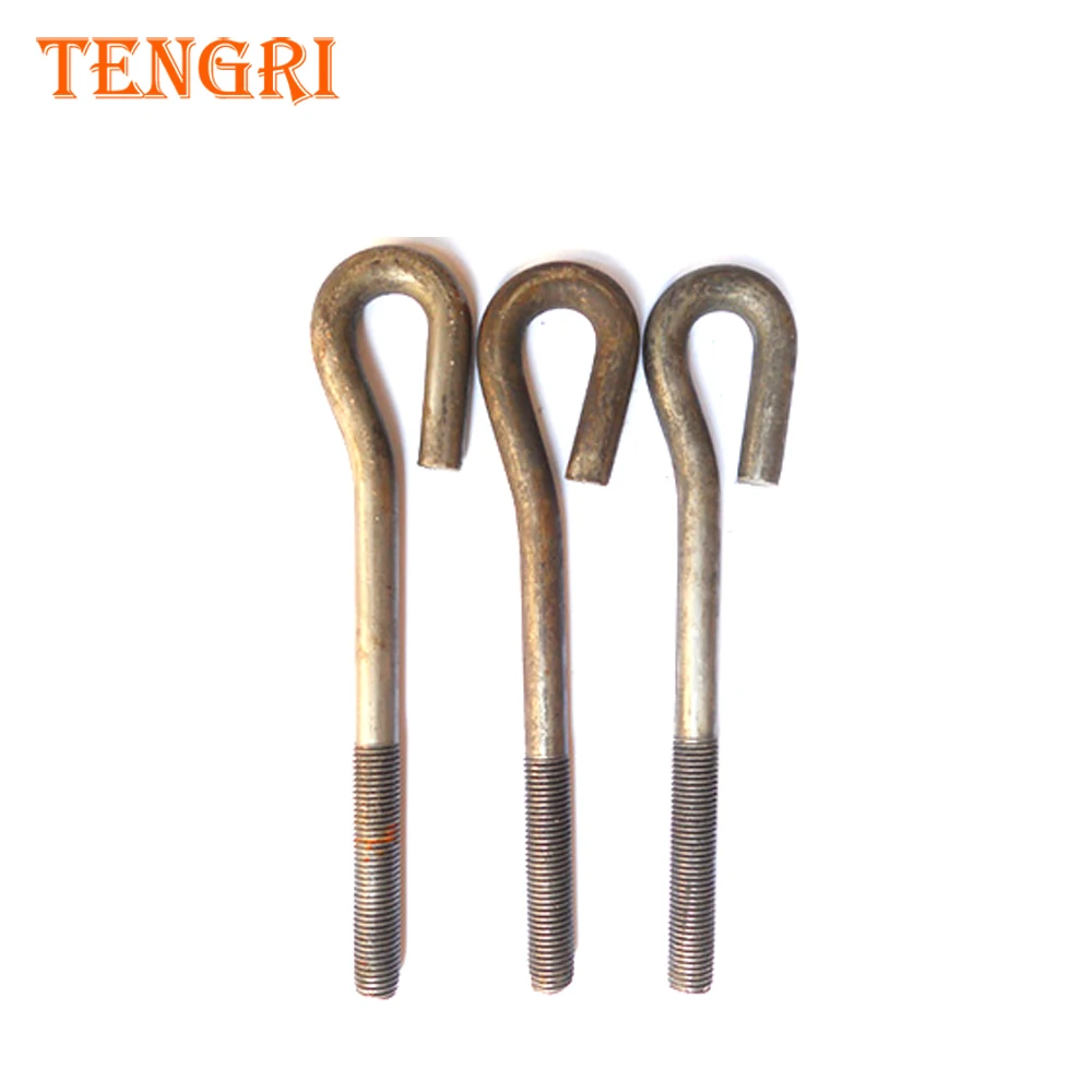 D Type Foundation Anchor Bolt M27 Zinc Plated Steel CLASS 4 From Shanghai Factory