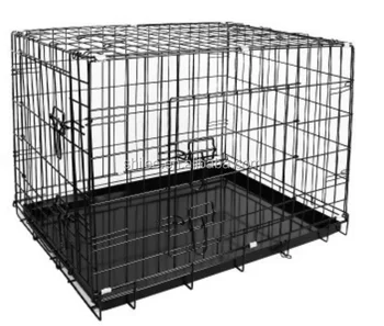 Portable Metal Wire Mesh Dog Crate Cages With Plastic Pet Sleep Tray ...