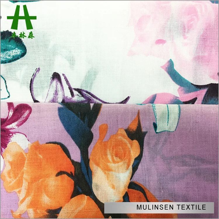 Mulinsen текстиль онлайн лидер продаж легкая хлопчатобумажная ткань с принтом футболки цена