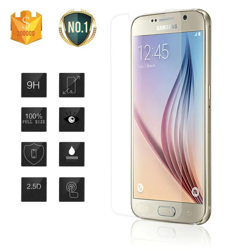 New Products !! Ultra Thin 0.26mm 2.5D 9H Hardness Tempered Glass Screen Protector for Samsung galaxy S6 Edge / Plus