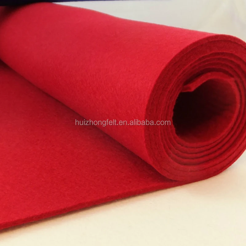Fieltro Para Manualidades, A: 45 cm, 1,5 mm, Texturado, 180-200 gr, Rojo, 5  M, 1 Rollo
