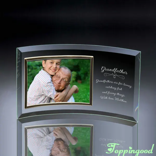 Изогнутая Стеклянная фоторамка счастливого помолвки для гостей свадьбы