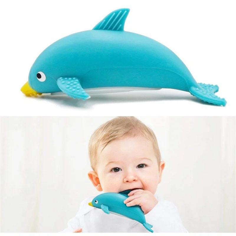 Пищевой силикон squeeze струей Детские Прорезыватель для зубов игрушки для ванной комнаты