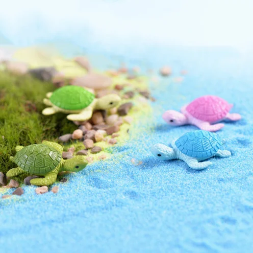 10Pcs Mini Turtles Luminous Ornament Figures Tiny Turtles Micro Fairy Garden Landscape Fish Tank Landscaping Accessories