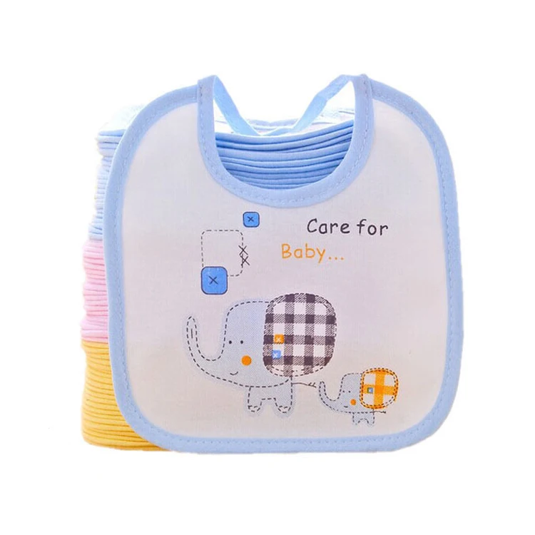 Новый дизайн вышитые хлопчатобумажные детские нагрудники полиэстер печать милый ребенок слюни нагрудники