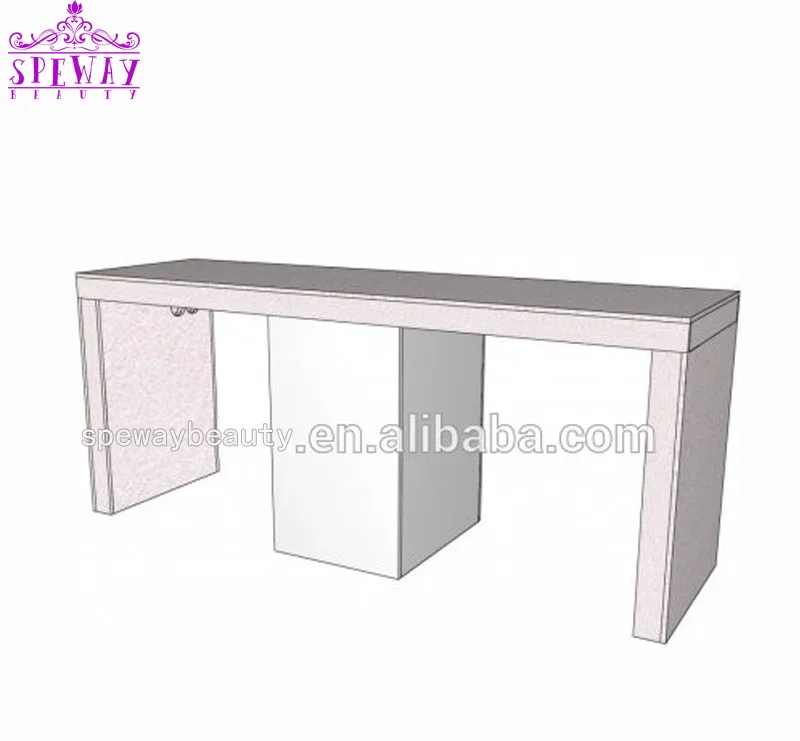 Speway Custom Modern Triple Seaters Manicure Table Simple Marble Top Salon Nail Table Triple Seat Nail Table