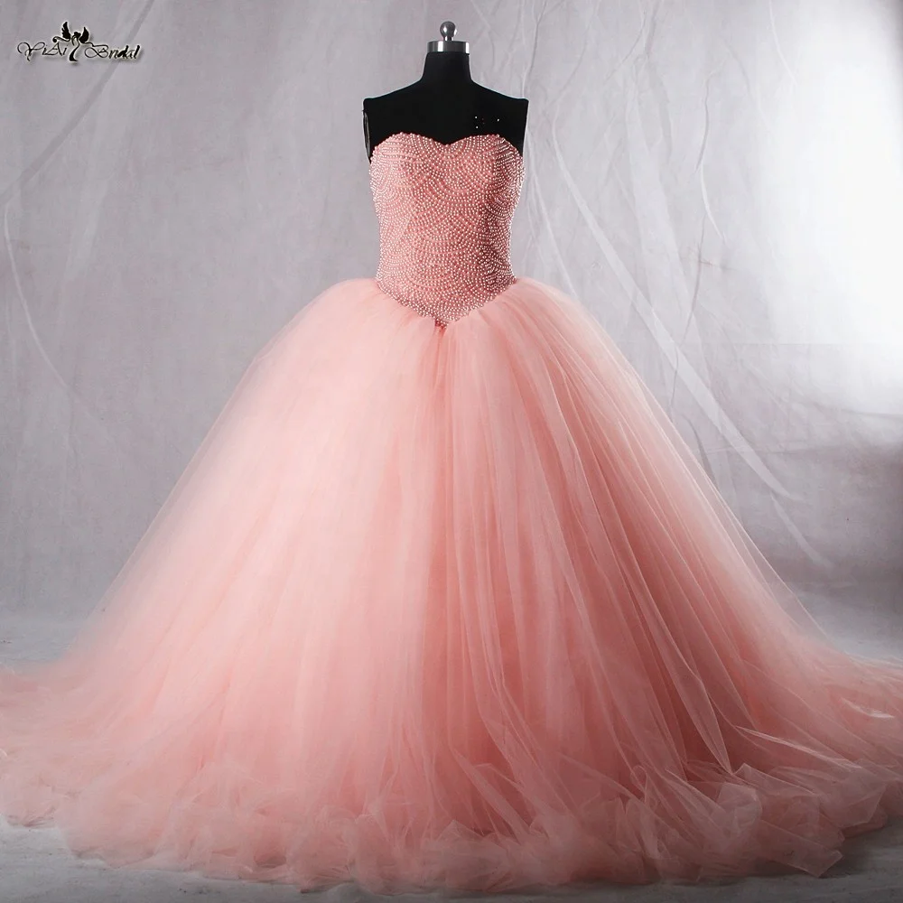 Rsw942 Puff Skirt Tulle Princess Dresses Ball Gown Coral Pink Wedding Dress  - Buy Pink Wedding Dress,Coral Wedding Dress,Wedding Dress Ball Gown  Product on 