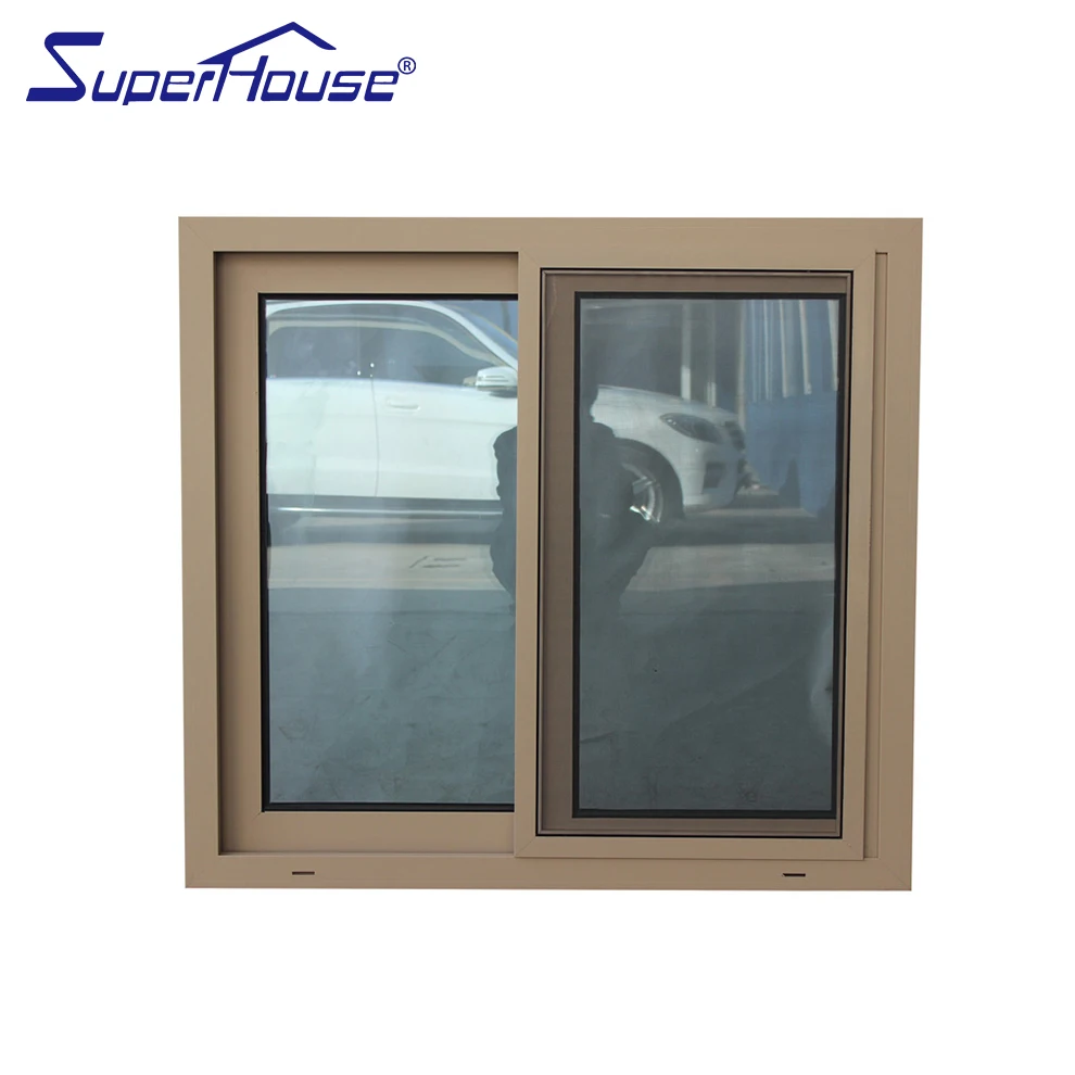 NFRC Certified double glass thermal break bronze color sliding windows