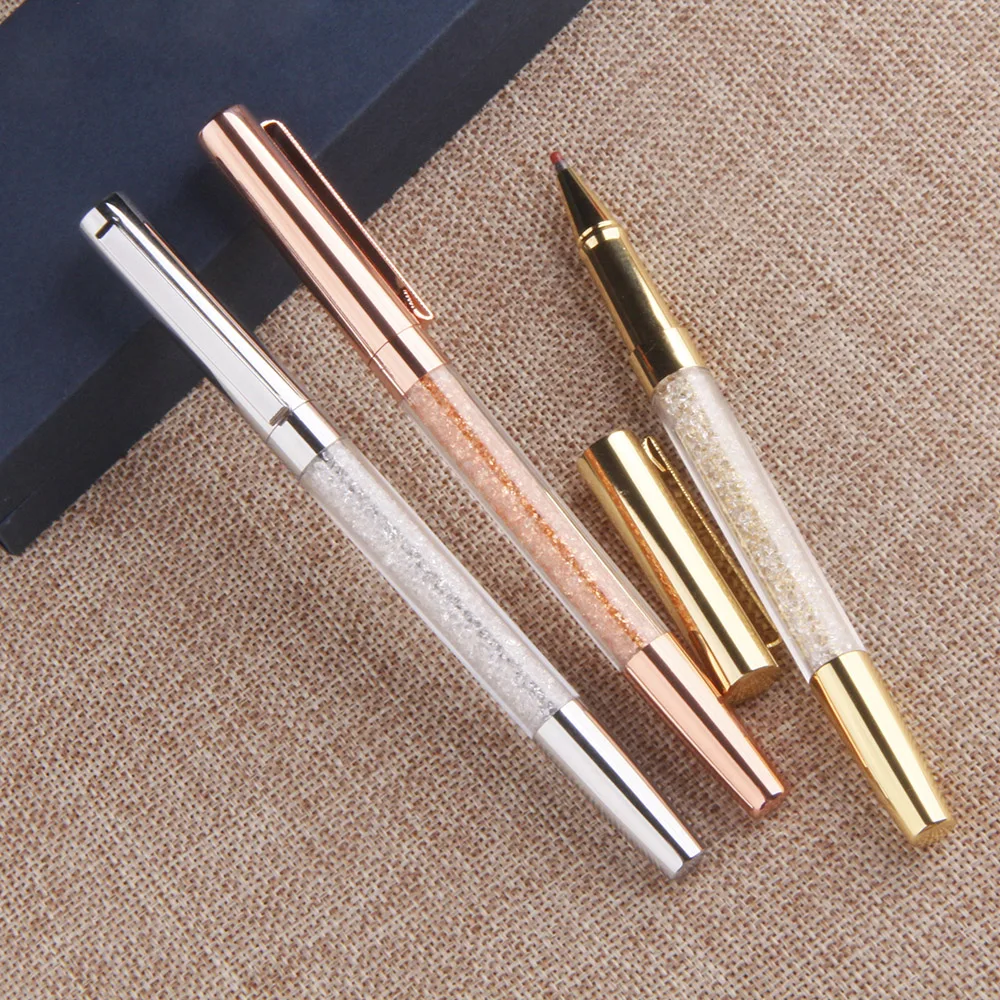 
 Индивидуальный дизайн, розовое золото, алмазная ручка, модные гелевые чернила, рождественский подарок, Хрустальная ручка для леди  