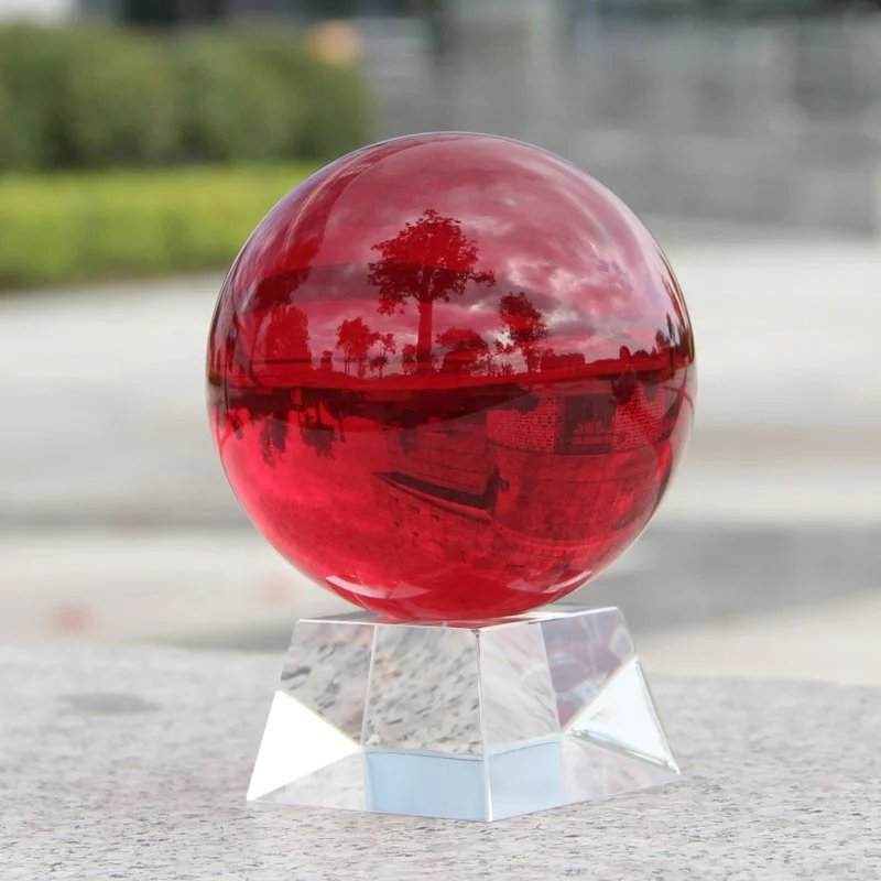unique style k9 red crystal ball 80mm 100mm for decoration