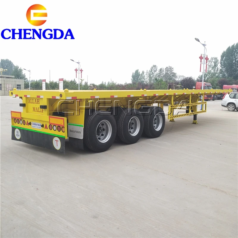 Tri-axi 30 40 Ton Low Flatbed Semi Trailer
