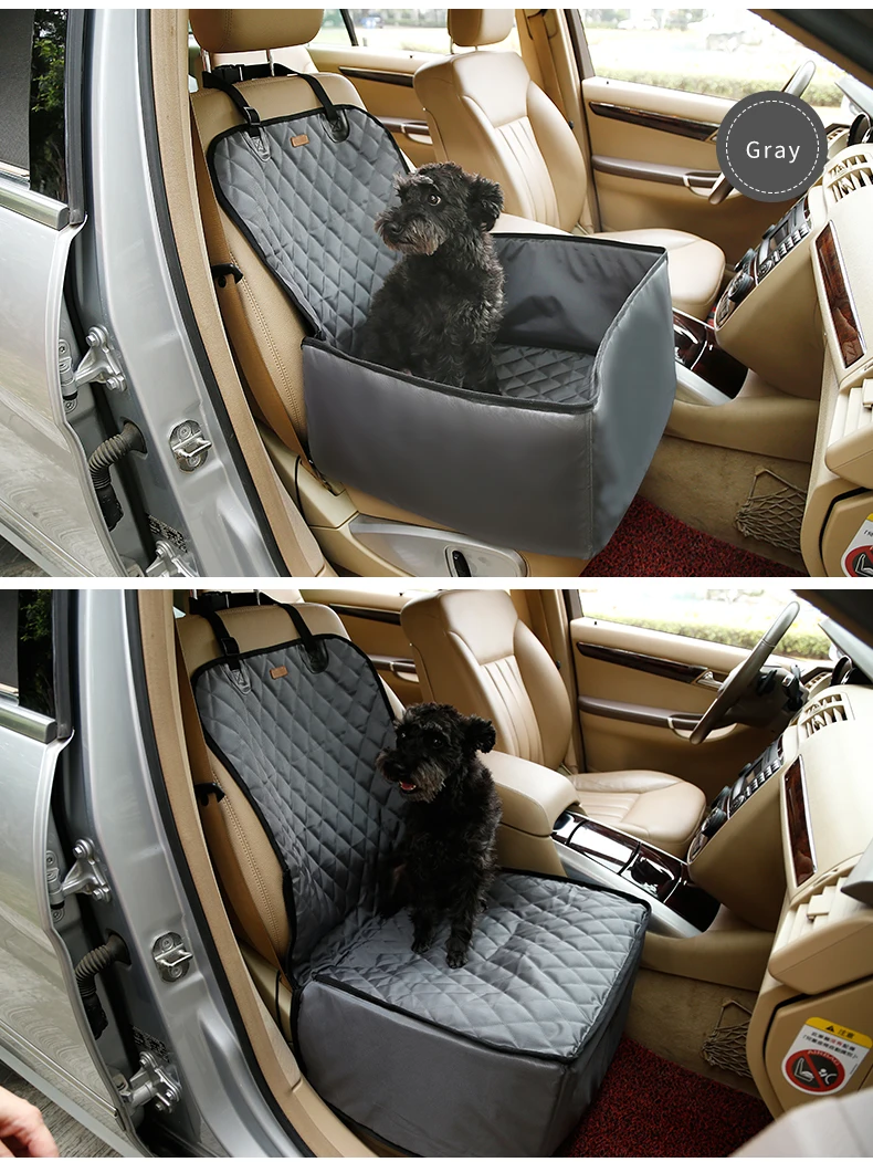 2 In 1 Delux Pet Car Seat Cover Waterproof Dog Car Front Seat Crate