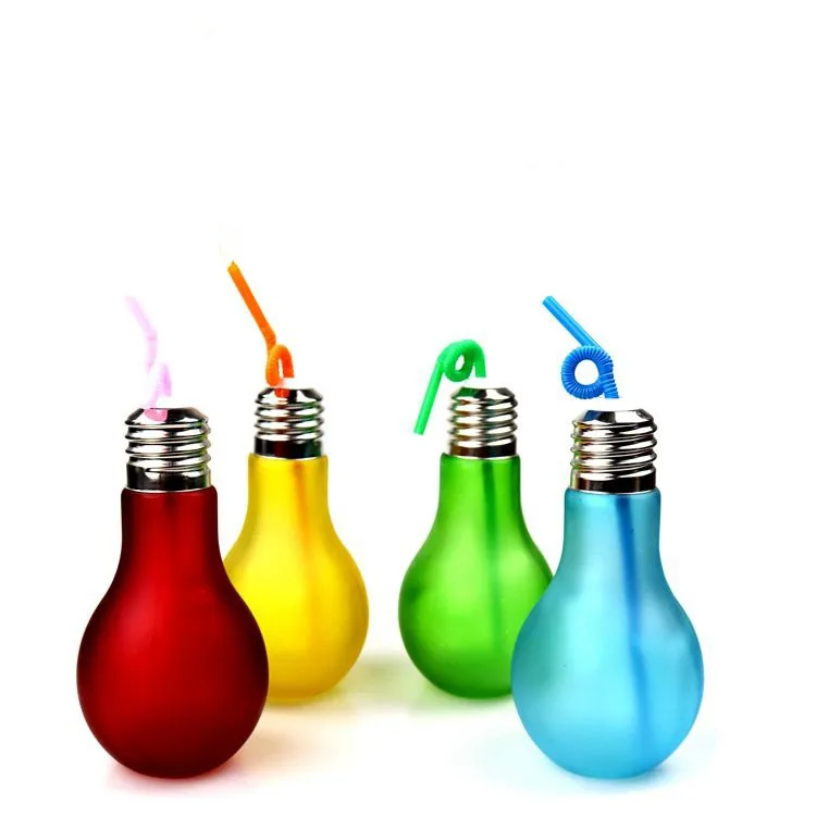 50ml 100ml 150ml 200ml 250ml 300ml Light Bulb Shaped Glass Juice Glass Drink Bottle Fruit Juice Bottle