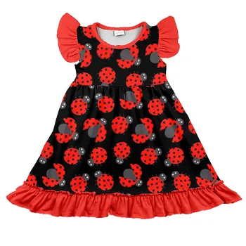 wholesale 2019 baby girls boutique dresses net milk silk frock designs for kids fashion 2 year old girl dress