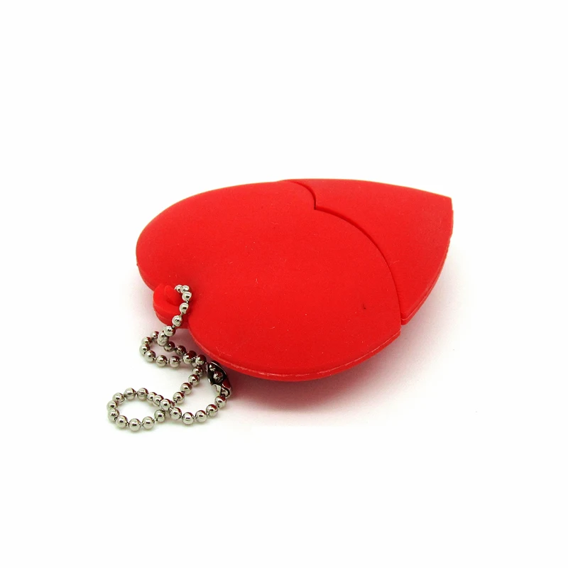 PVC Red Heart Shape Usb Pen Drive, Beautiful Heart Shape Usb, Nice Red Heart Usb Flash Memory