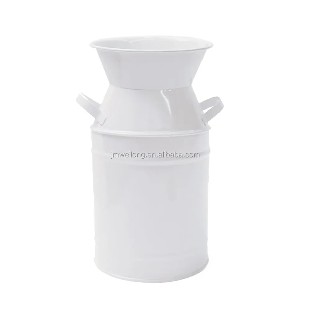 Sky Blue Matte Powder Coating Galvanized Zinc Vase Tall Flower Bucket for Wedding Decoration