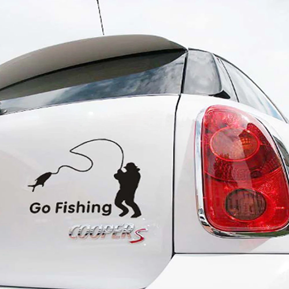Переводные высекальные автомобильные наклейки Go fishing для окон автомобиля