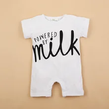 Baby Rompers Summer Style Powered By Milk Baby Boy Girl Clothing Newborn Infant Short Sleeve Clothes Roupa De Bebe