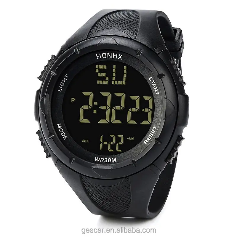 round dial digital watch