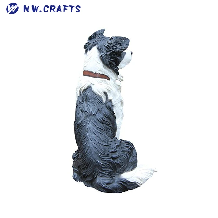 Vividly Generic Border Collie Original Dog Figurine Resin Statue