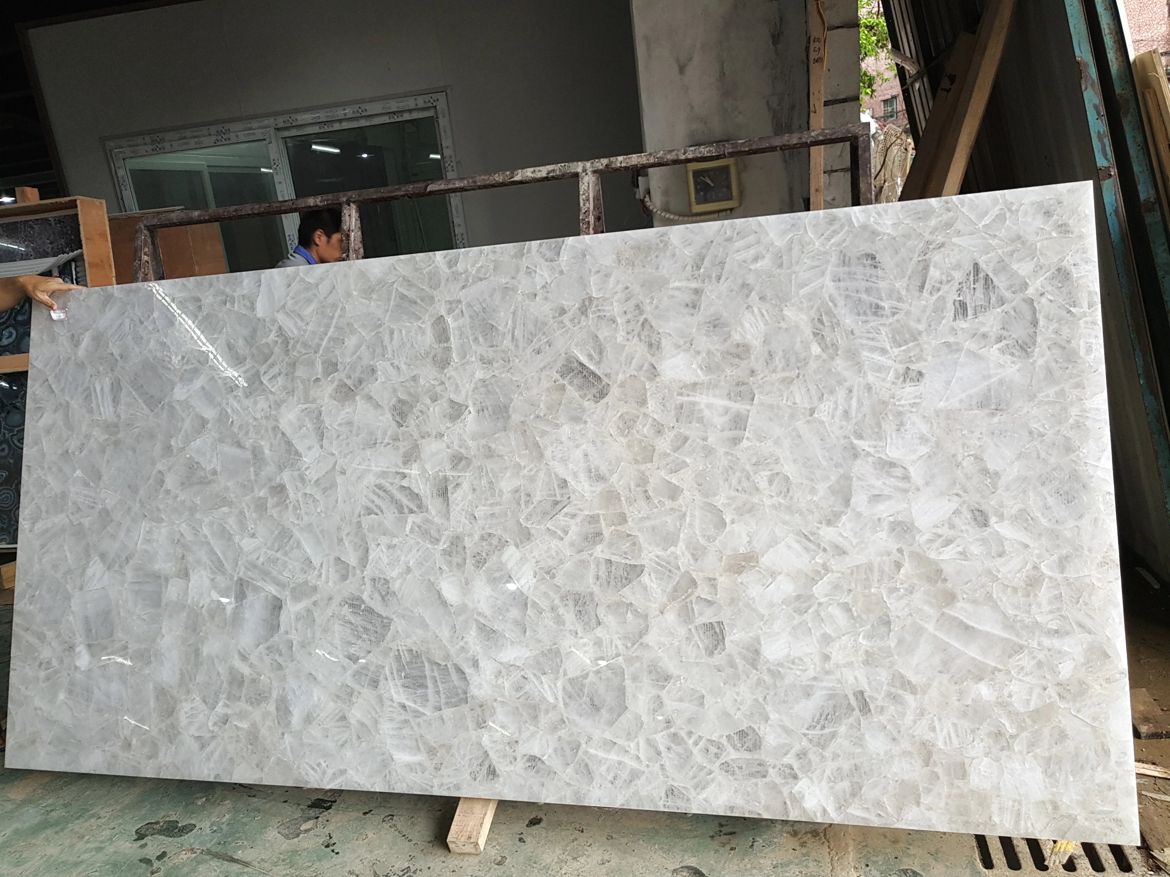 Free Sample for Most Popular Hot Sale Translucent White Jade Onix Crystal Slab and Marble Tile