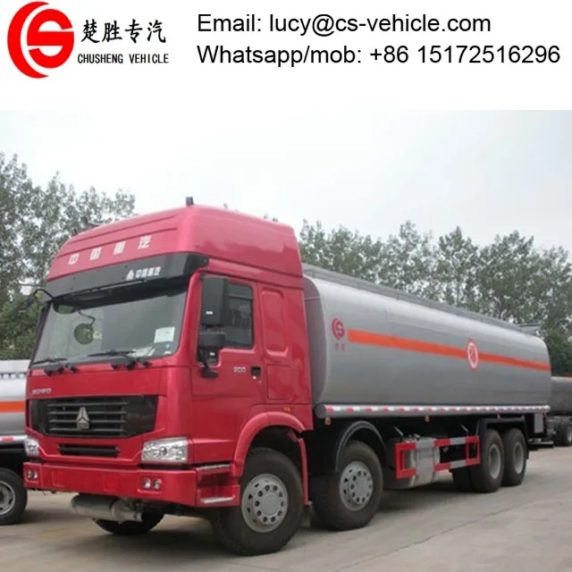 Big Capacity HOWO 28-35cbm Liquid Tanker Trailer Truck / Methanol Chemical Liquid tank Truck / 4 Axle Alcohol Tanker Truck
