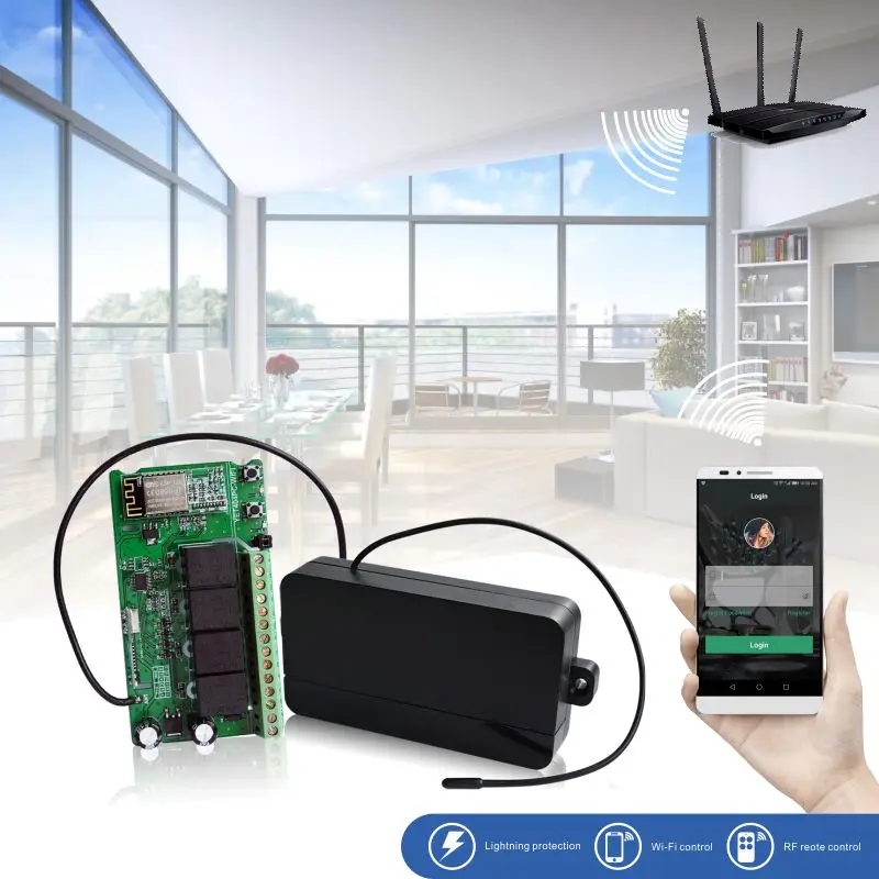 12V 4Ch  433MHz Receiver APP Remote Control for WIFI Switch