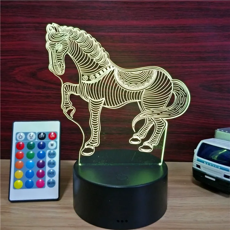 3D hip hop lampada danzante illusione ottica luce notturna, 7 colori cangianti Touch Switch tavolo decorazione lampada da tavolo regalo di Natale con acrilico