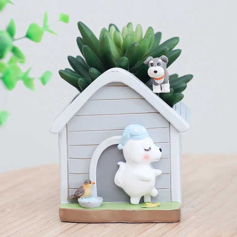 Лидер продаж цветочный горшок Roogo из смолы с милыми мультяшными