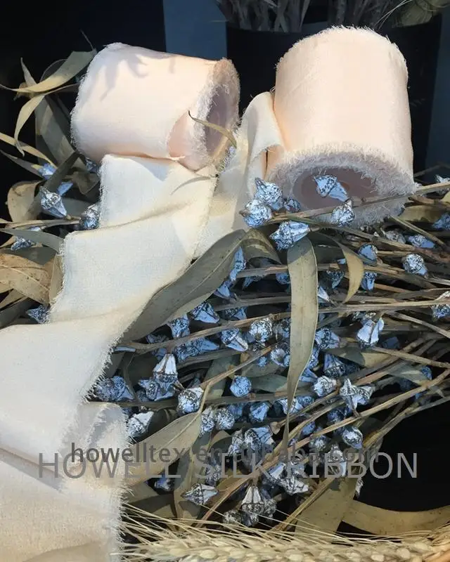 
Шелковая крепированная лента румяна высокого качества декоративная ручная работа 