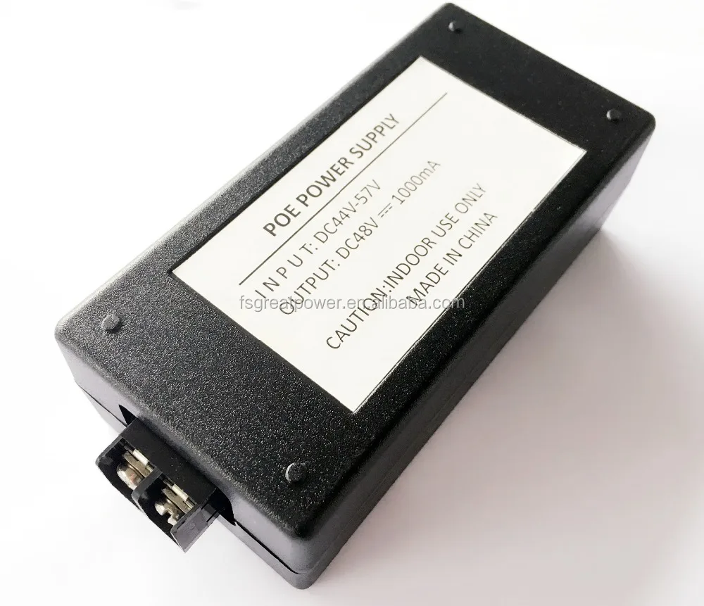 60w Passive Poe Injector 48vdc Input 56vdc Output Gigabit