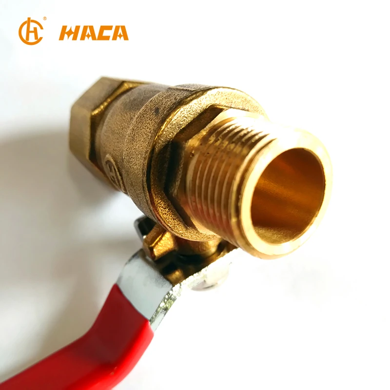 HUACAN HC-2013 красная железная ручка, железный шаровой водяной маленький мужской и женский латунный шаровой клапан