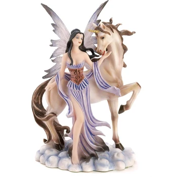 Wholesale custom resin Angels Gifts & Decor Fairy and Unicorn Collectible Figurine action figure sculpture maker