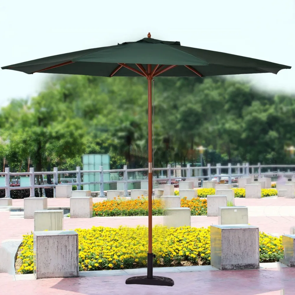 ikayaa 3m wooden patio garden umbrella Martha Stewart Kids' Outdoor and durable ribs provide superior strength and stability against the elements 3m Octagonal Umbrella