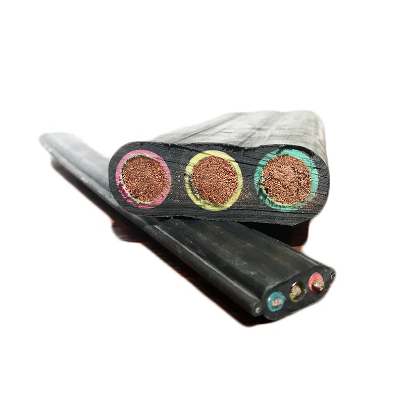 Flat Flexible Rubber Insulated and Sheathed Underwater Electrical Cable Submersible Pump Cable