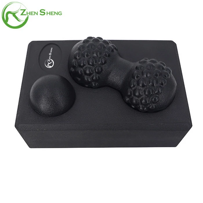 Zhensheng пена EVA блок для йоги Массажный мяч арахисовый мяч 3 в 1 массажный комплект