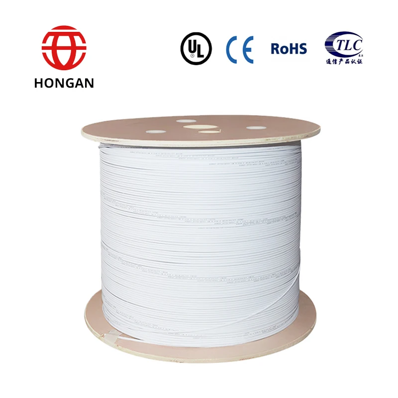 Оптоволоконный кабель FTTH drop g657a1/a2 fiber, FRP, цвет белый/черный