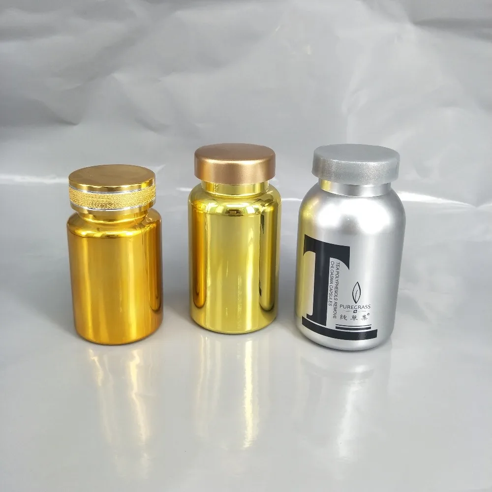 120ml PET Gold Plating Pill Supplement Bottles