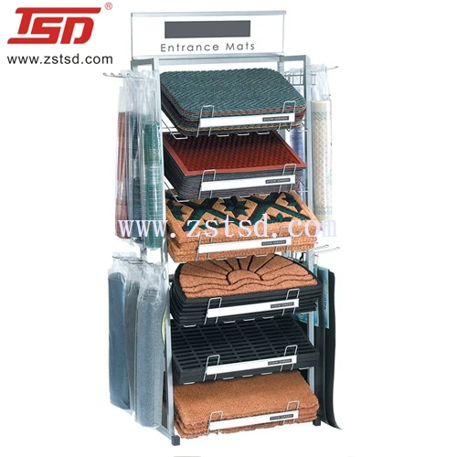 Textile Store Metal Carpet Rug  Display Shelf Stand,floor Car Mat Display Rack