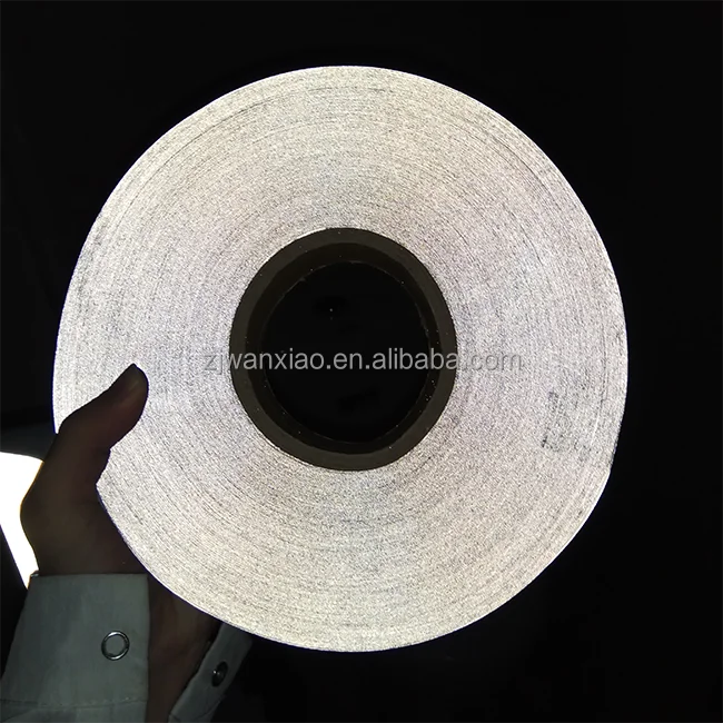 WX High Light Retro Reflective Fabric Strip High Visibility Silver Reflective Fabric Strip Reflective Safety Tape for Clothing