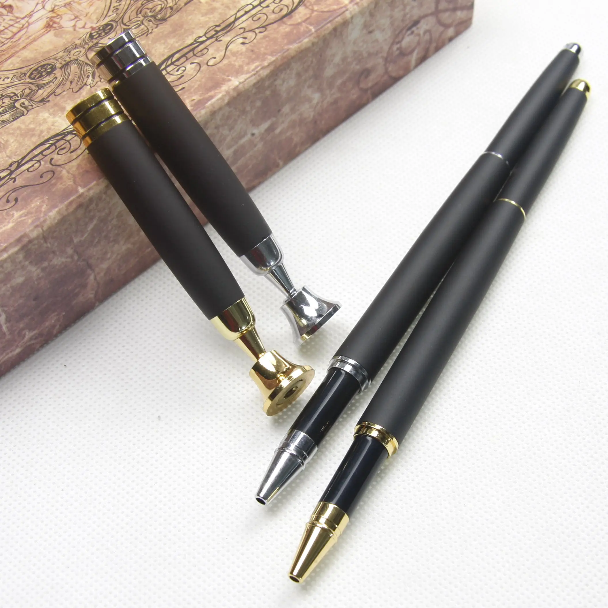 2019 черный гравированный дизайн изысканный красивый металлический Настольный набор подставок для