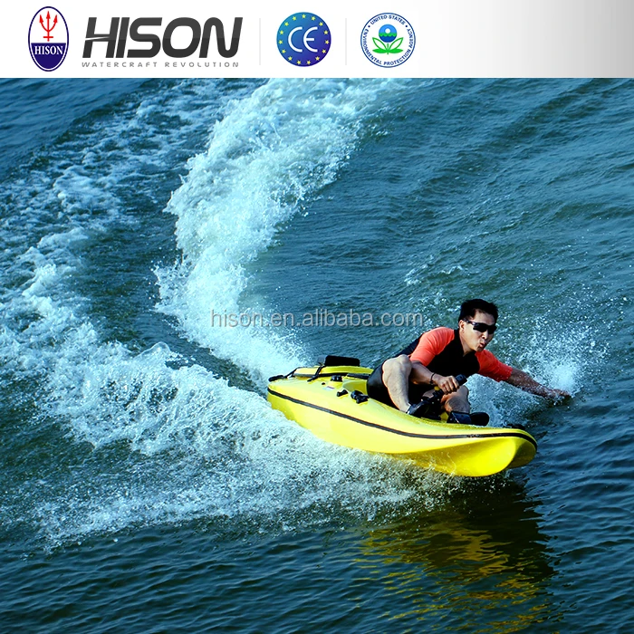 Hison 4 Stroke Jet Engine Powered Pedal Drive Kayak Popular New Fiberglass Canoe for Fishing Jet Engine Powered Kayak