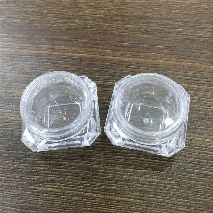 cosmetic empty square clear 5g shimmering powder container