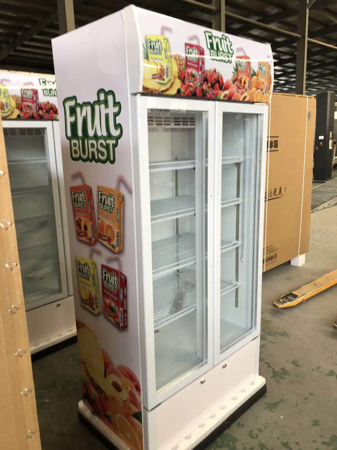 Supermarket Transparent Glass Door Cold Showcase Display