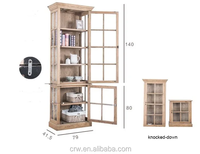 
Восстановленный деревянный шкаф для винтажной Промышленной Мебели 1537 